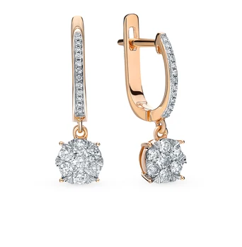 

Gold earrings with diamonds sunlight sample 585