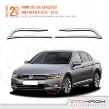 Livraison gratuite accessoires de voiture Nouveau Style haute qualité Montage facile Chrome brillant 2 pièces avant antibrouillard lunette pour Volkswagen Passat 2015-2019