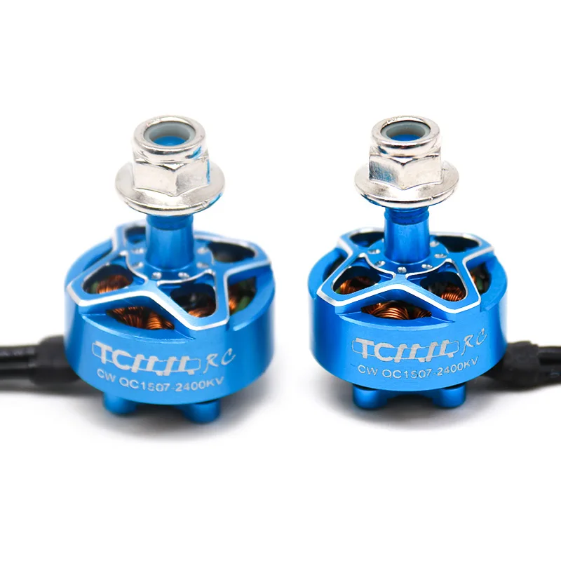 TCMMRC 1507 2400KV бесщеточный двигатель FPV RC 3-6S для RC Drone FPV Racing - Цвет: 2pcs CW Blue