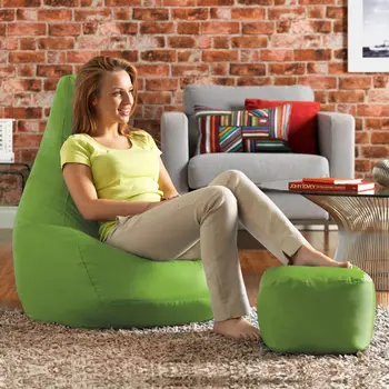 

ink craft Leatherette Green Combo Retro Classic Bean Bag Chair Cover Only