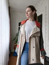 Gabardina informal de algodón para mujer, abrigos largos vintage de talla grande, abrigos doble superior, prendas de vestir kpop con botonadura