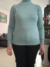 Suéter de cuello alto de Cachemira para mujer, Jersey de punto de manga larga, grueso y suelto, Invierno