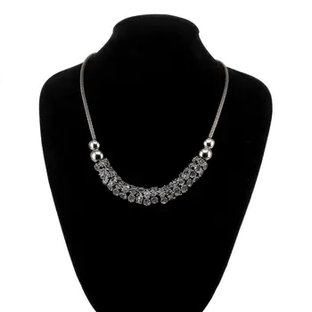 

Necklace women's glow 55267 (black, adjustable clasp, jewelery alloy)