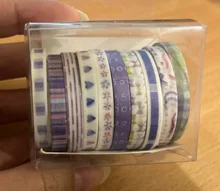 10 unids/set negro frustrado cinta de Washi japonés papel DIY planificador cinta de enmascarar cintas adhesivas pegatinas decorativas y cintas