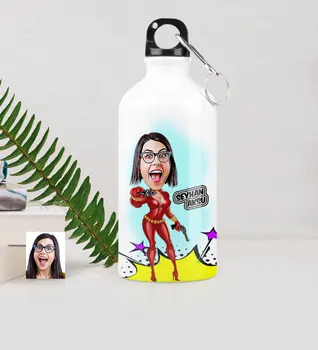 

Personalized Devil Women Caricature Of Metal Water bowl (500 ml.) -2