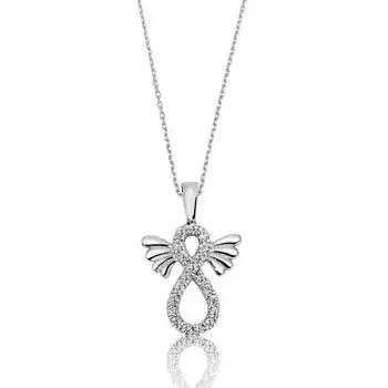 

KUTAYDAN 925 Sterling Silver Wing Infinity Ladies Necklace