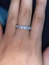 Anillo de compromiso de Plata de Ley 925 con diamante de imitación, anillo de compromiso de zirconia cúbica con piedras, tamaño 5,6,7,8,9,10,11,12