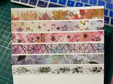 6 unids/set oro cinta de Washi de hoja flor máscara de planta cinta decorativa cinta adhesiva adhesivo Scrapbooking planificador diario papelería