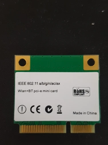 Отзыв о товаре Беспроводной адаптер Wi-Fi 6, 3000 Мбит/с, Mini PCI-E карта Bluetooth 5.0 Wlan для ноутбука Wi-Fi карта 1/802 AX/ac 2,4 ГГц/5 ГГц MU-MIMO Windows 10 от пользователя M***o