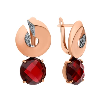 

Silver earrings with nanocrystal, cubic zirconia and Garnet sunlight sample 925 test