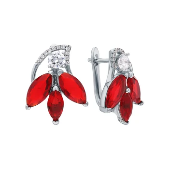 

Silver earrings with sitals and cubic zirconium sunlight sample 925 test