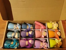 Muñecas de arcoíris de madera de ganchillo, en gorros para Pastel, bloques apilables, muñecas NATURALES DE MADERA EN sombrero tejido, juguete Montessori, 6/12 Uds.