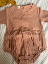2019 ropa de bebé de verano lindo bebé niñas body liso Peter Pan mono con cuello trajes ropa Casual traje