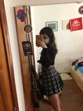 Falda plisada de cintura alta para mujer, faldas a cuadros, estilo Preppy, para baile