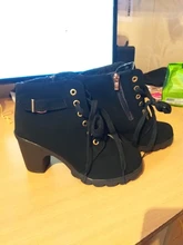 2021 Otoño de las mujeres botas de señoras gruesa botines de piel de talla grande de las mujeres del alto Talón de las mujeres de la plataforma zapatos de goma botas de nieve
