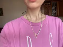 LOVOACC-collar de perlas naturales de agua dulce para mujer, cadena de eslabones gruesa dorada, cierre de palanca asimétrico, Gargantilla circular