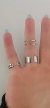 Conjunto de anillos circulares Punk para mujer, Hiphop/Rock, accesorios de dedo con índice de apertura, hebilla, anillo de cola de junta, joyería