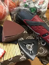 NEWONE-herramienta oscilante, papel de arena + dedo/triángulo, almohadilla de lijado para Fein Dremel, herramienta eléctrica, gancho y bucle de papel de lija abrasivo