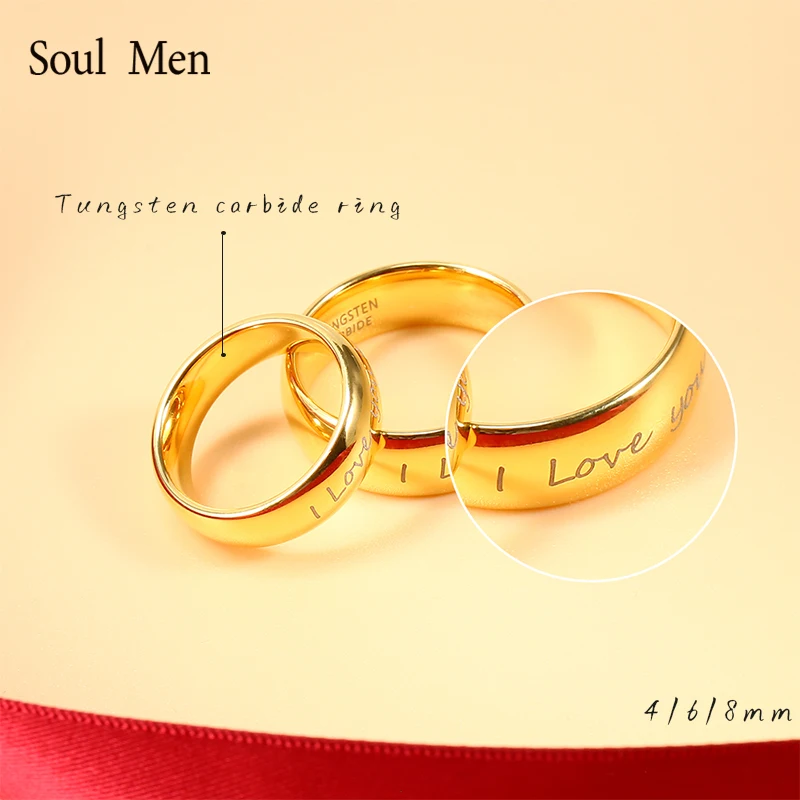 Men Women's Classic Anniversary Ring 8mm Gold Color Alliance Tungsten Wedding Engagement Band No Stone USA Size 4-15 TU003R 4
