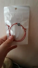 Pulsera hecha a mano con 26 letras, cuerda de rosca negra y roja, pulseras ajustables con iniciales del nombre para hombre y mujer, joyería con estilo para pareja
