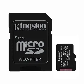 

Microsd card xc -- 256gb + adapter kingston canvas select plus-class 10 - 100 mb/s