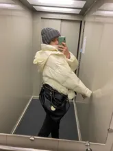 Womens Puffer Jacket Parkas Hooded-Coat Outwear Harajuku Korean-Fashion Winter