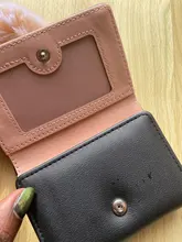 Monedero de Color caramelo a la moda para mujer, Cartera de cuero de Color liso Vintage corta con broche de corazón, tarjetero para chicas