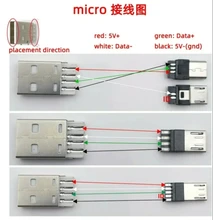 4pin Connector-Plug Micro-Usb Male Interface 10pcs/Lot Otg-Line Data DIY YT2153Y Welding