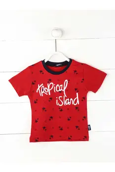 

Red Male Baby Short Sleeved T-shirt