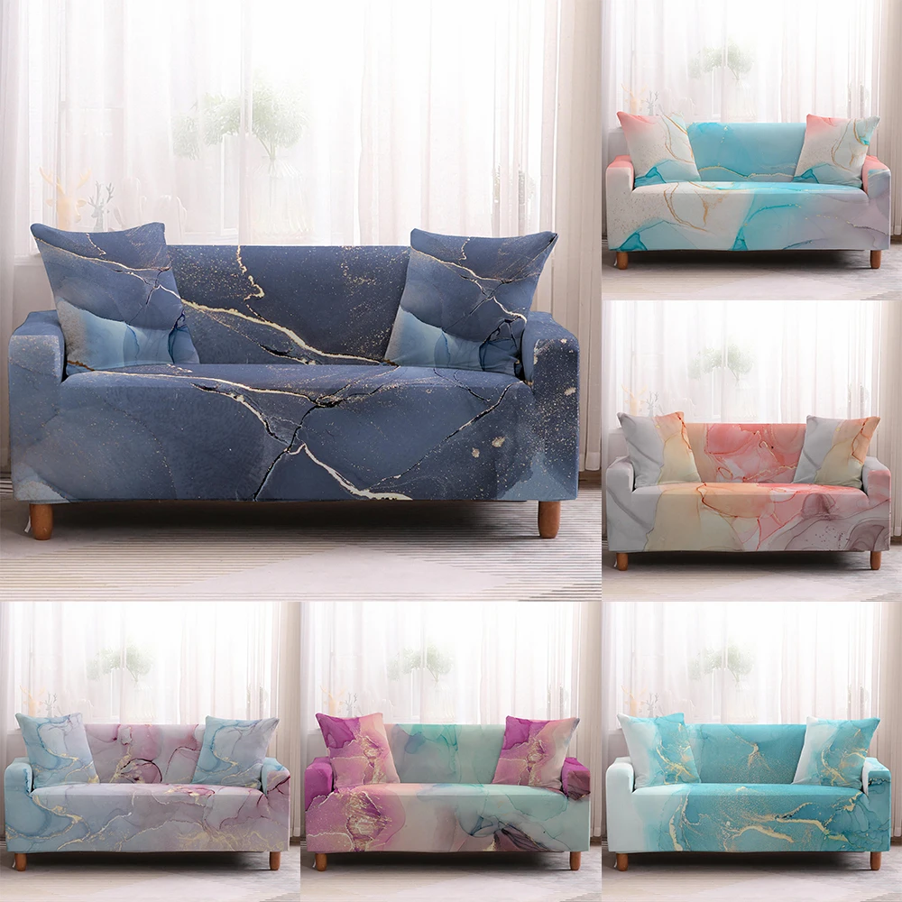 

Slipcovers Sofa Cover Marble Pattern Sofa Covers Elasticity Sofa Towel Living Room Furniture Protective Armchair Couches Sofa