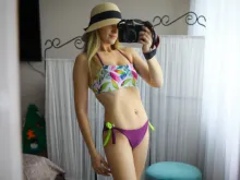 Two-Piece Suit Bikini-Set Beachwear Tube-Top Swimwear Women Bathing Print Plus-Size Floral