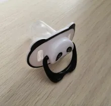 Chupete Dummy de Panda para pezón de bebé, chupete de silicona de grado alimenticio de PP, pezones de ortodoncia para niño pequeño con anillo, mordedor para bebé