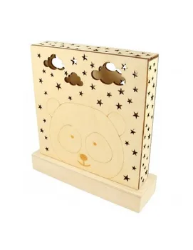 

LAMP WOODEN CHILD WITH 6 LED LIGHTS TO DECORATE 20X21X5.8 CM BEARS