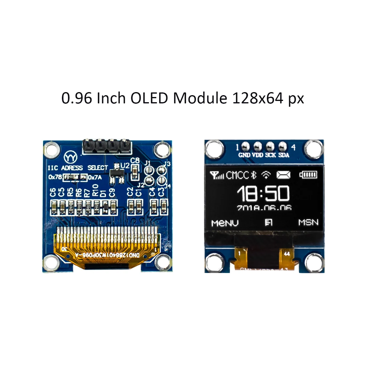 Display OLED 0.96 Pollici 128x64 Pixel - Modulo I2C Per Arduino E Raspberry Pi, Bianco, Auto-Illuminante