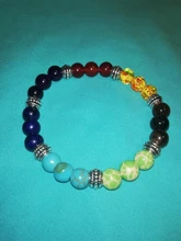 Pulsera de piedra Natural de 7 Chakras, Cristal púrpura, piedra de Ojos de Tigre, pulsera de cuentas de piedra redonda de siete pulsos para Yoga