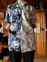 OSCN7-Camisa de manga corta con estampado informal para hombre y mujer, ropa de calle, Hawái, playa, gran tamaño, a la moda, Harajuku, MX012, 2021