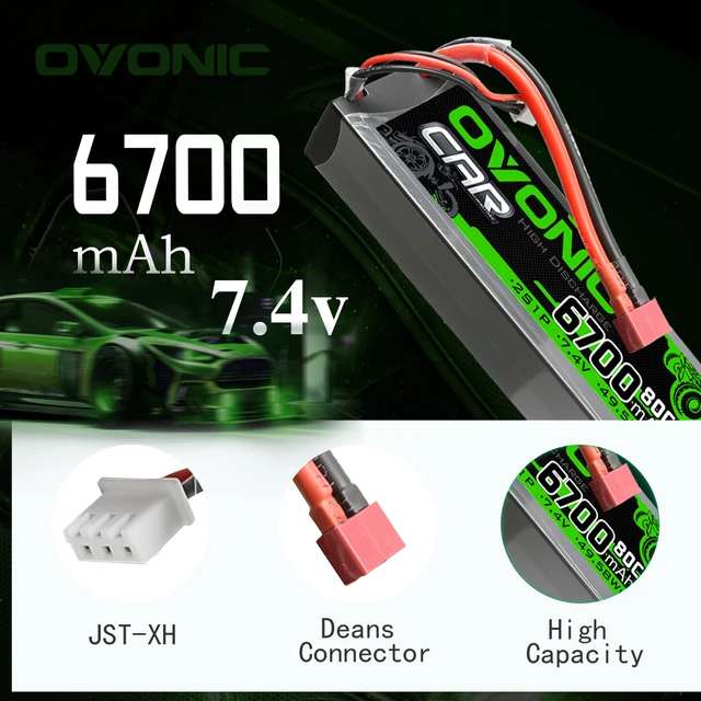 2PCS CNHL 2S Shorty Lipo Battery 7.4V 4900mAh 120C HardCase With Deans T  Plug For RC Drift Car Truck Tank Vehicle Truggy Buggy - AliExpress