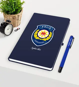

Personalized Polis Riot Themed Navy Blue Notebook Pen Set