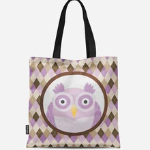 Многоразовая хозяйственная сумка эко женская сумка складная сумка для пляжа повседневное использование сумка на плечо Повседневная парусиновая с принтом совы