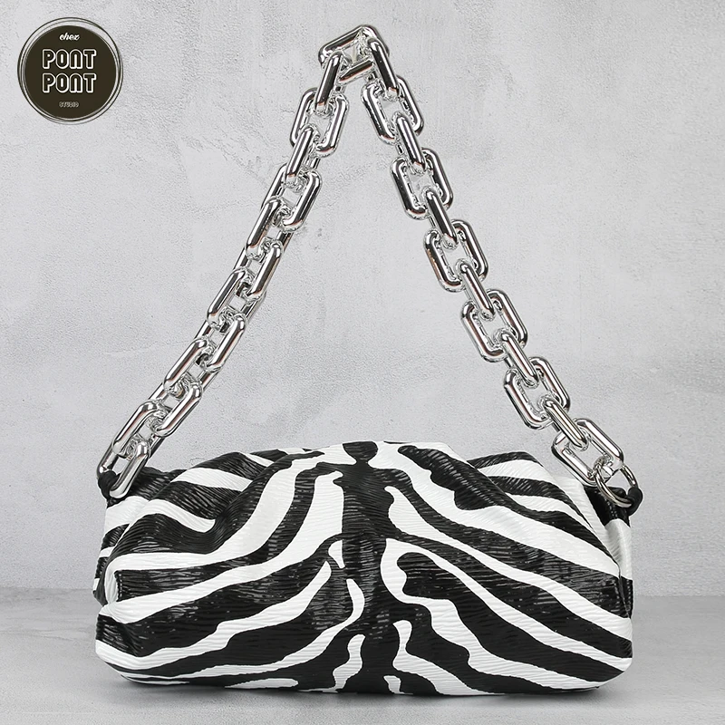 

Fashion Zebra Female Handbag Shoulder Bag For Women Designer Chain Bag Genuine Leather Handbag Lady sac a main femme 2020 bolsas