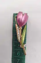 Pin Brooches Clothes-Accessories Tulip Elegant Jewelry Crystal-Costume for Wedding-Z014