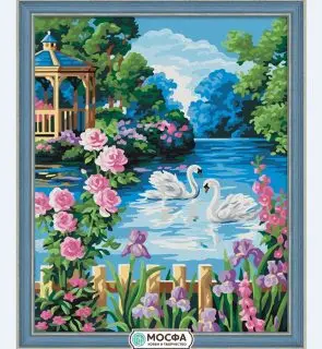 

Painting on canvas "gazebo by the Lake" 40x50 cm mosfa 7c-0217