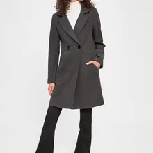 Trendyol длинное двубортное штамп пальто TWOAW20KB0118