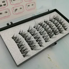 Pestañas postizas magnéticas 3D, 5 imanes, 4 pares, hechas a mano, naturales, de visón Artificial, con pinzas