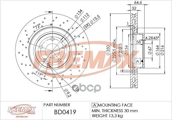 Тормозной Диск FREMAX арт. BD-0419