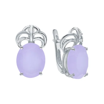 

Silver earrings with jewelry glasses sunlight sample 925