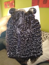 Bobbi Collection-3 mechones con cierre de encaje, parte media, 200 g/set, Pelo Rizado Jerry, tejido de cabello humano indio Remy de 12-22 pulgadas