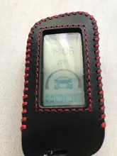 Funda para llave de coche A93 de cuero auténtico para Starline A93 A63 A36 A39 llavero con transmisor LCD y mando a distancia con alarma de coche bidireccional