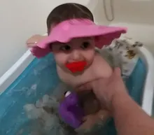 Gorro de baño ajustable para bebés y niños, gorro de ducha suave con champú para la cabeza de niños a bebés, visera de baño para niños