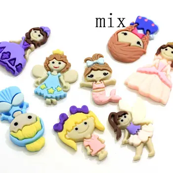 

10/50/100pcs Newest Cartoon Mermaid Princess Kawaii Resin Flatback Cabochon Charms